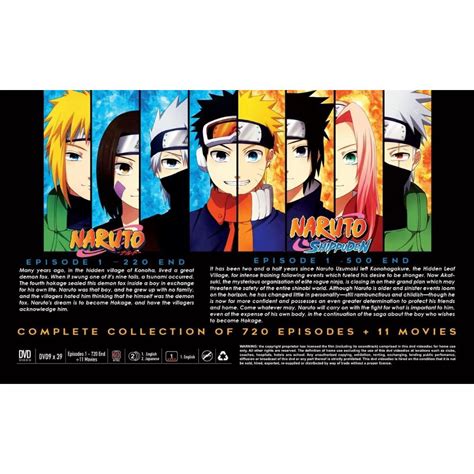 Naruto Complete Series Anime DVD Collection Dual Audio Dubbed Box .